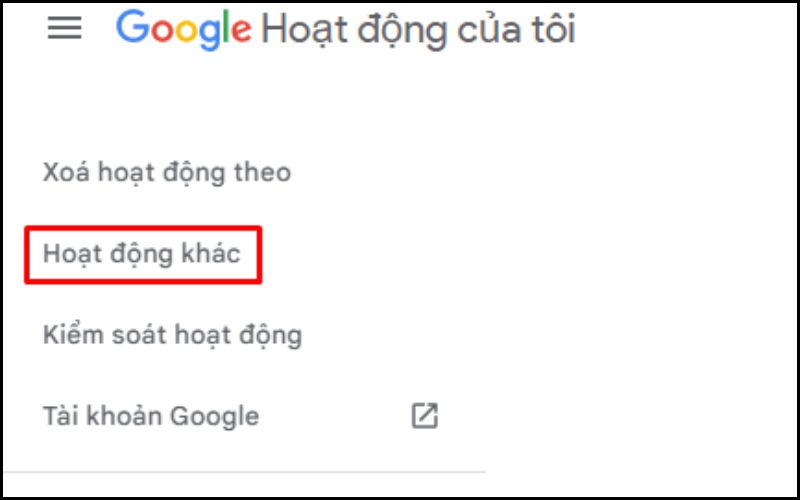 Vao muc Hoat dong khac