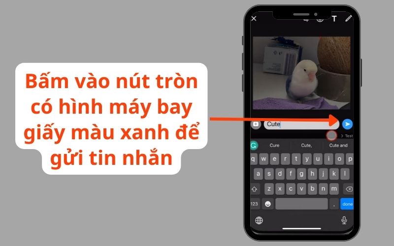 Chọn vào nút Send (Gửi)