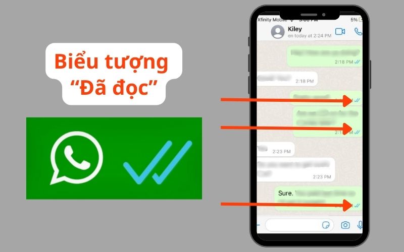 Xem biểu tượng dấu tích ở bên dưới góc phải: