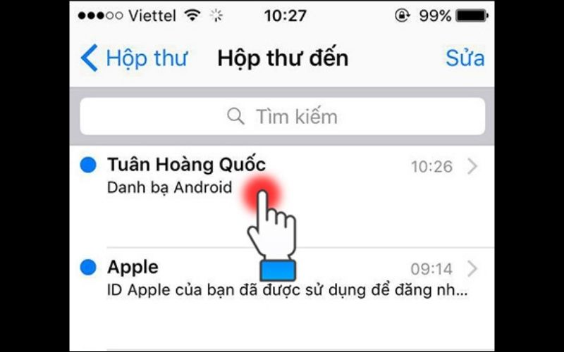 nhan vao mail vua nhan