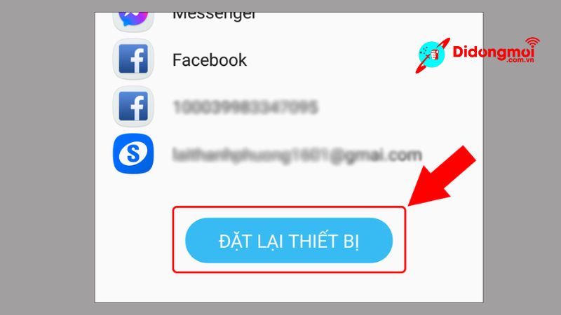 Đặt lại thiết bị