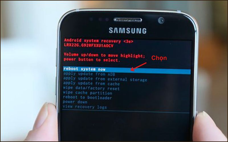 Chọn Reboot system now
