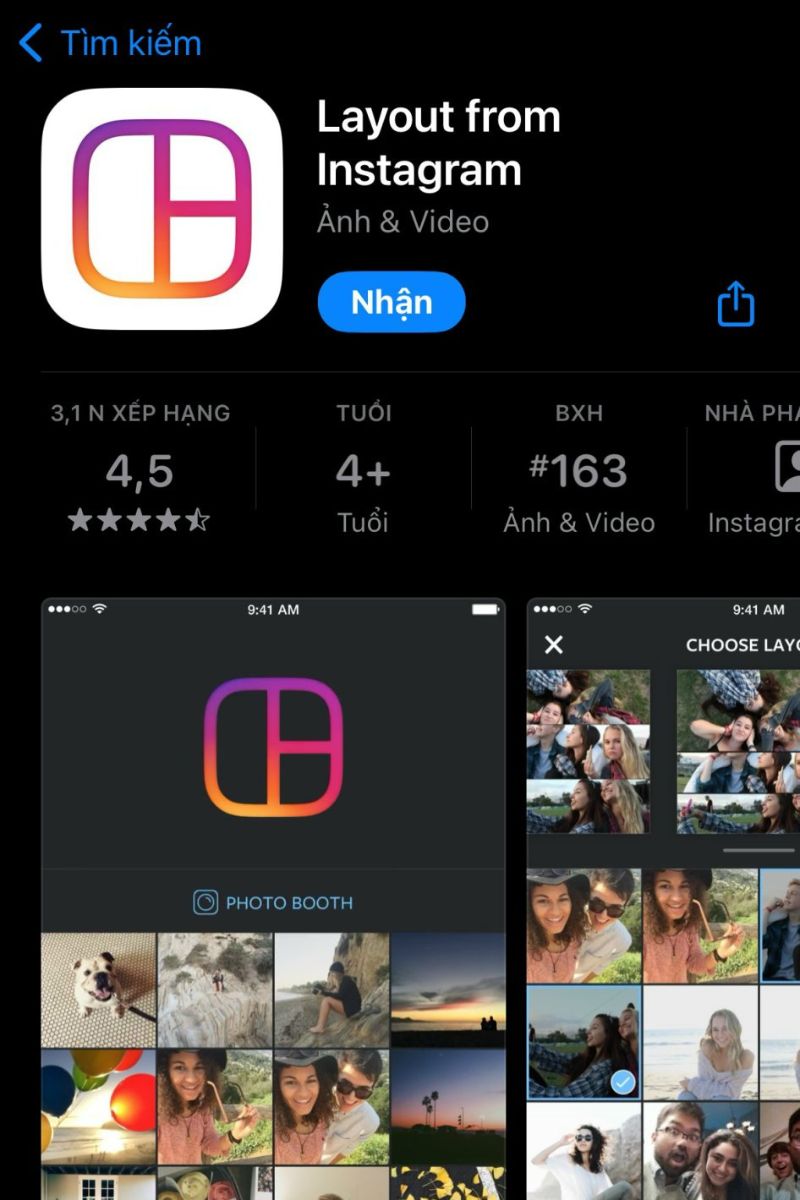 tai ung dung layout from instagram tu app store