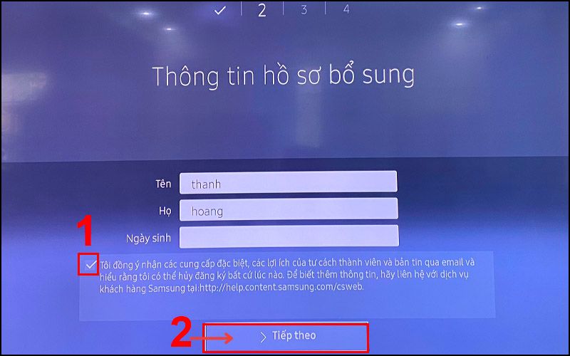 Điền thông tin cá nhân, ID, mật khẩu