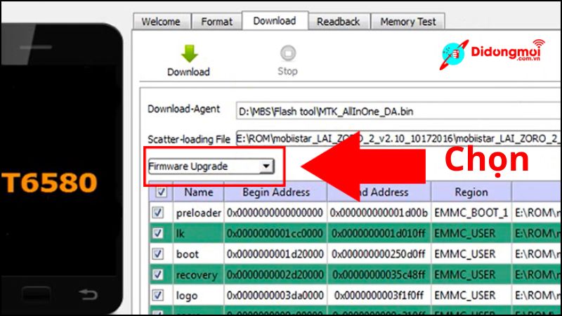 Chọn Firmware Upgrade