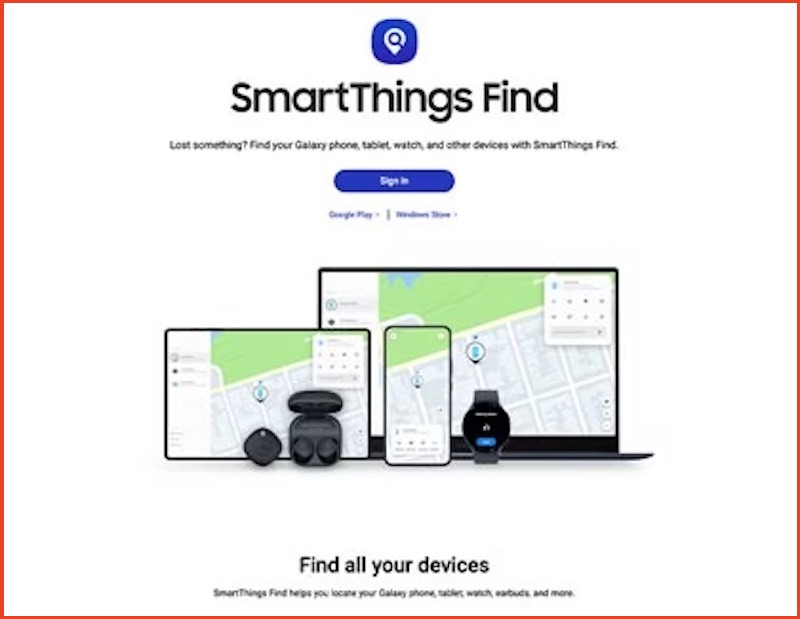 Đăng nhập vào trang web Find My Mobile bằng tài khoản Samsung 