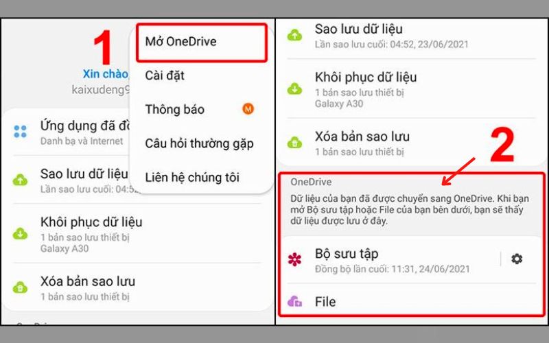 Mở OneDrive để đồng bộ Gallery với Drive