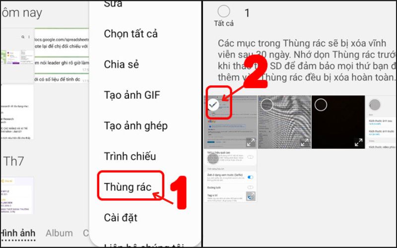 Giữ hình ảnh cần xóa