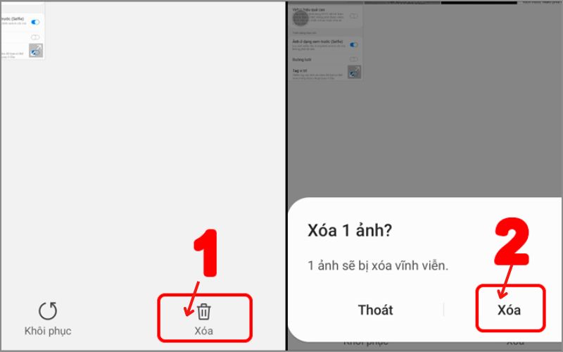 Chọn Xóa và xác nhận