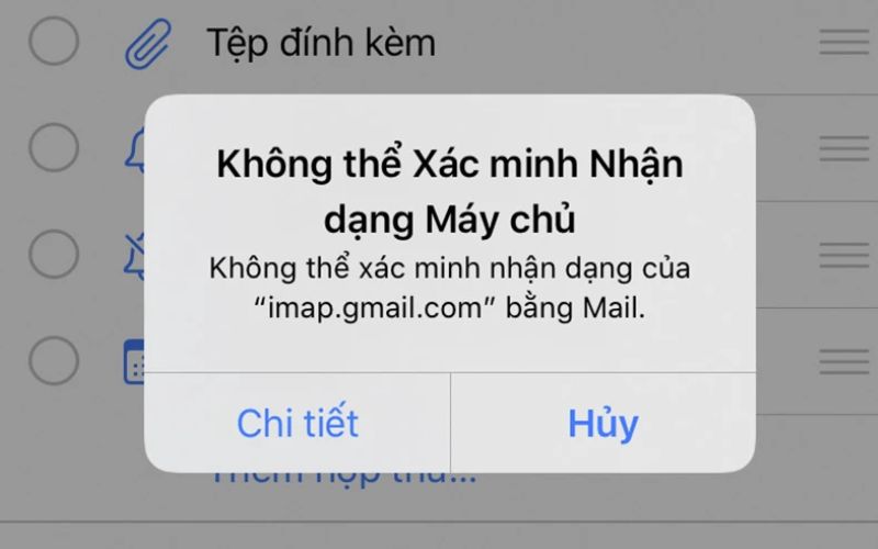 Dấu hiệu nhận biết lỗi kết nối máy chủ iPhone