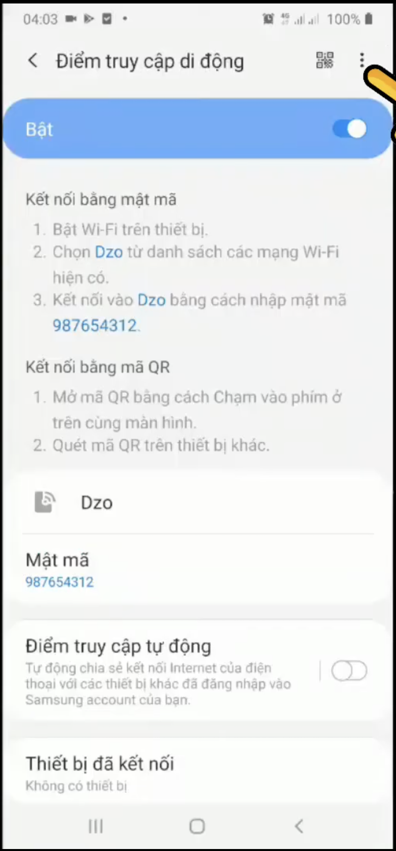 Chọn vào biểu tượng ba chấm