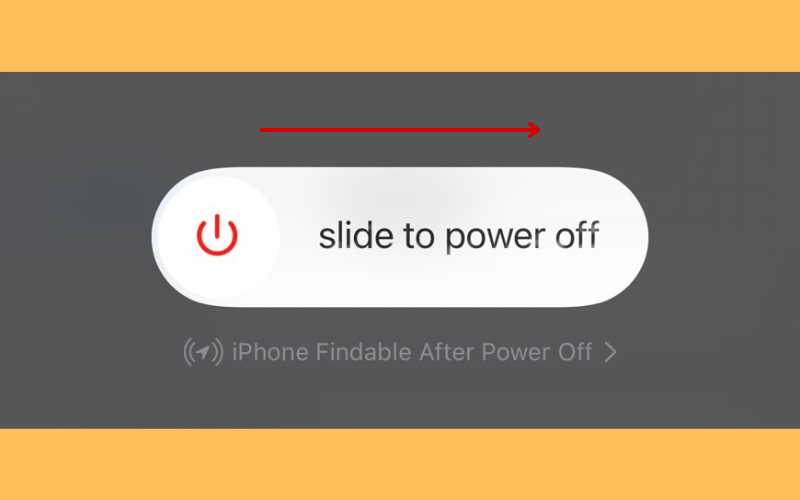 Nhấn giữ cho đến khi Slide to Power Off