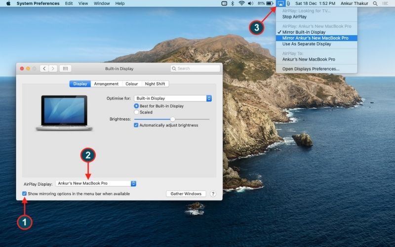 Cách bật AirPlay trên Macbook