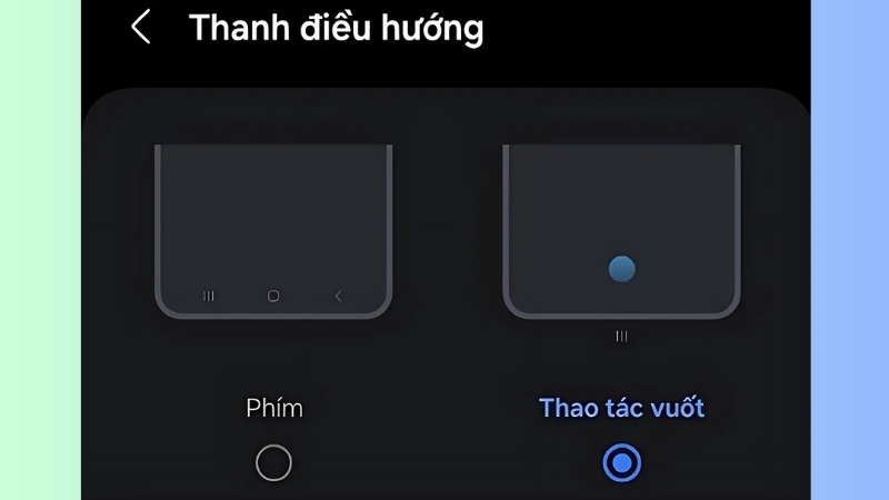 Chọn Thao tác vuốt