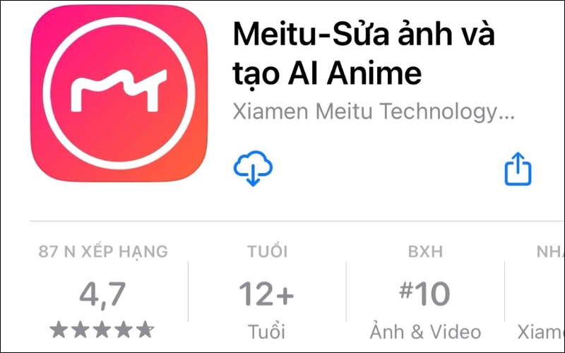 Meitu là một ứng dụng nổi bật với các tính năng chỉnh dáng độc đáo