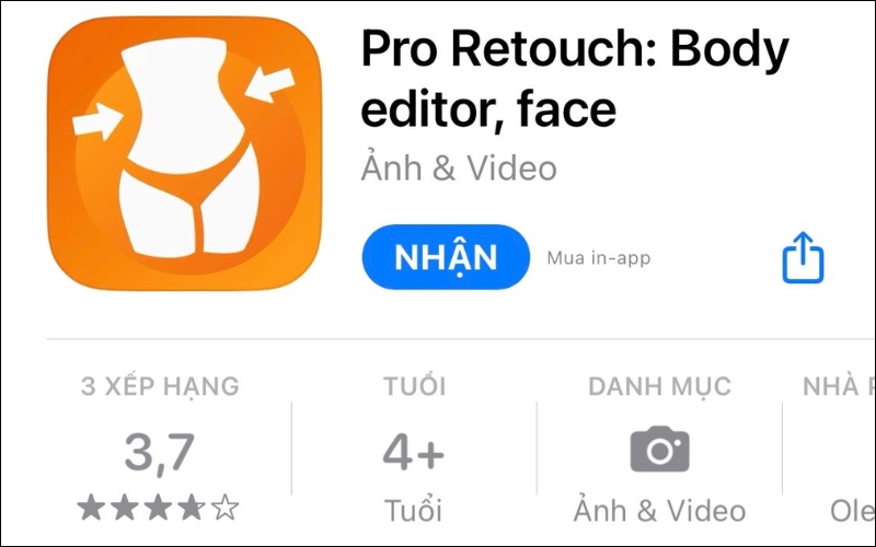 Pro Retouch là một ứng dụng chỉnh sửa ảnh miễn phí