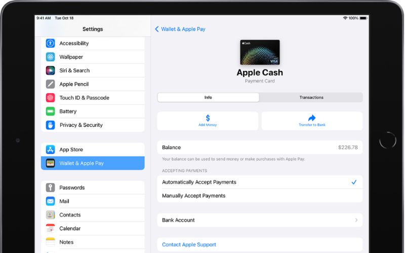 apple pay trên ipad