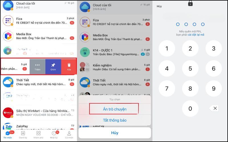 Các bước thực hiện thao tác ẩn tin nhắn Zalo dễ dàng