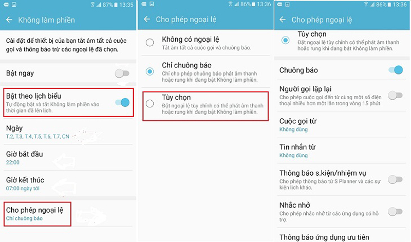 Thay đổi cài đặt Do Not Disturb trên điện thoại Android