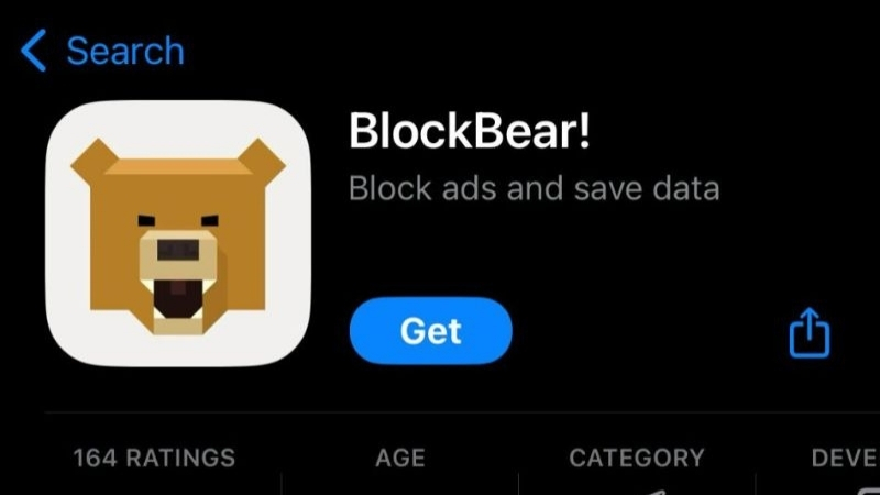 Tải ứng dụng BlockBear chặn quảng cáo từ App Store