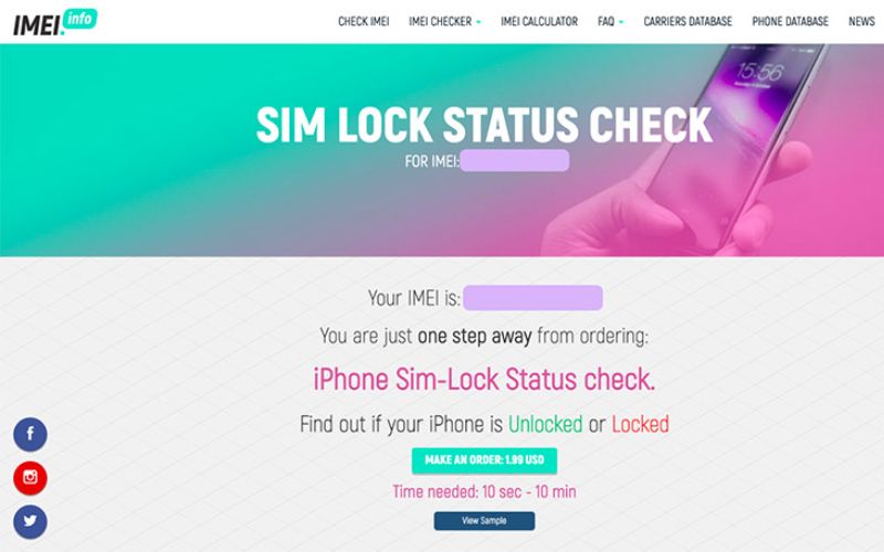 Check IMEI iPhone qua website