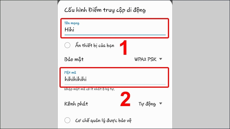 Cài đặt Tên mạng và Mật mã WiFi 