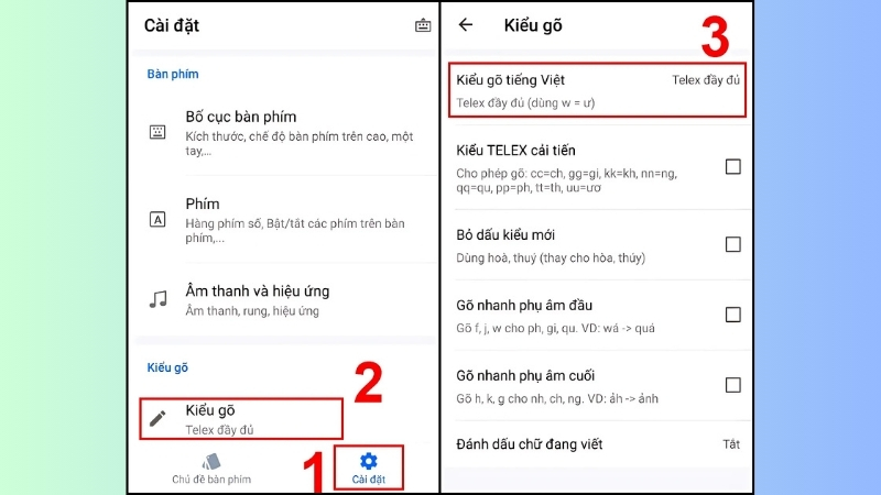 Bạn có thể điều chỉnh kiểu gõ phù hợp với bản thân