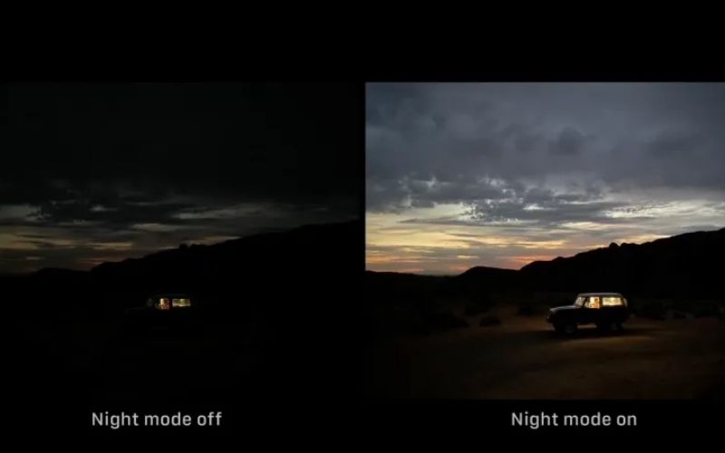 Trong điều kiện thiếu sáng, bạn có thể kích hoạt chế độ Night Mode trên iPhone 11