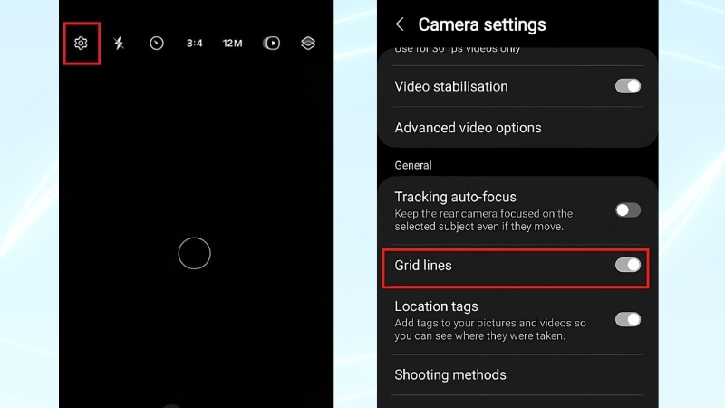 Gạt thanh trượt tại Đường lưới (Grid lines)