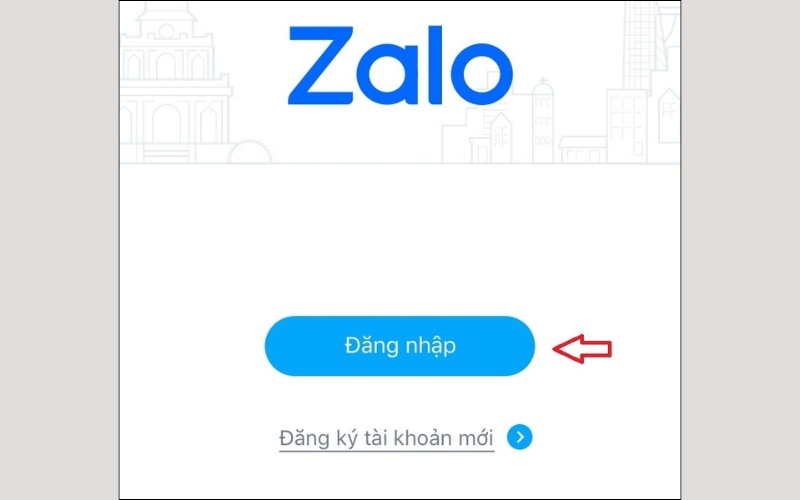 Mở Zalo trên điện thoại và chọn tùy chọn Đăng nhập