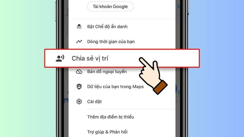Trên bản đồ, nhấn vào biểu tượng vị trí và chọn Chia sẻ vị trí