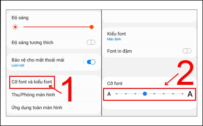 Bạn điều chỉnh thanh công cụ từ cỡ chữ