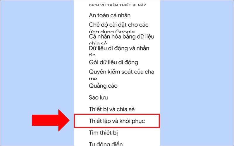 nhan chon thiet lap va khoi phuc