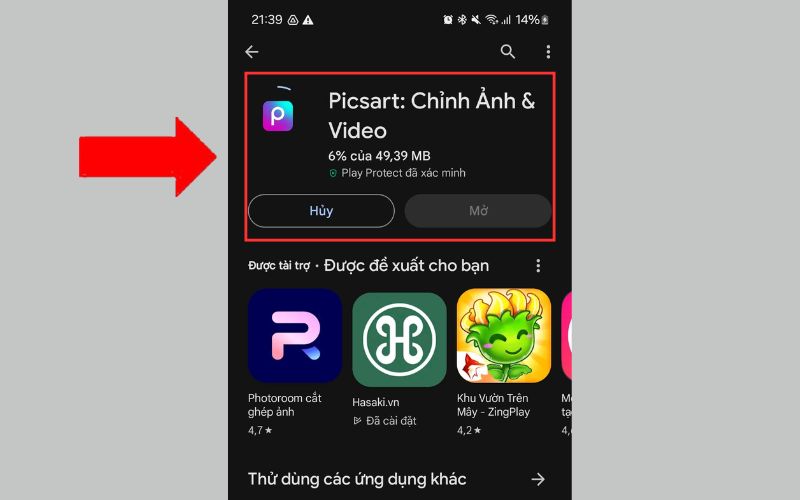 Bạn cần tải ứng dụng PicsArt trên CH Play