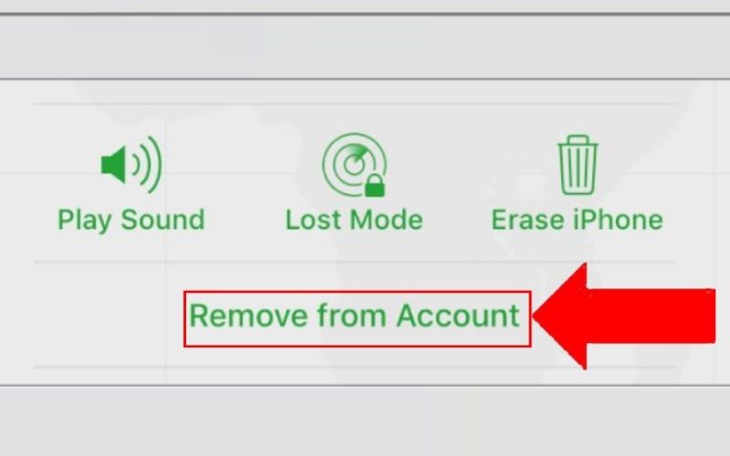 nhấn vào Remove from Account