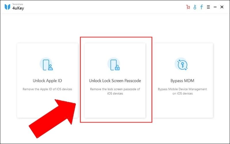 Mở chương trình và nhấn vào Unlock Lock Screen Passcode