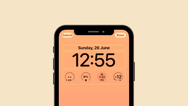 iPhone không hiển thị giây mặc định trên thanh trạng thái hay màn hình khóa