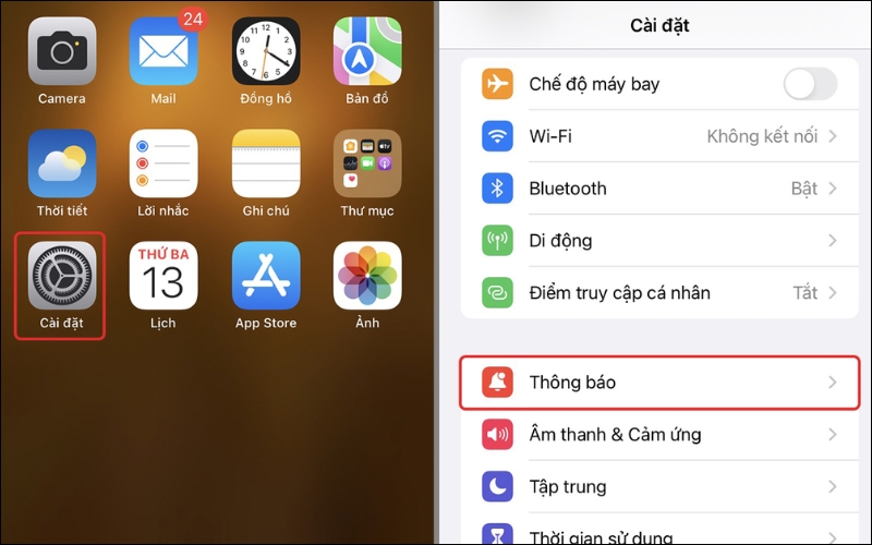 Mở ứng dụng Cài đặt trên iPhone