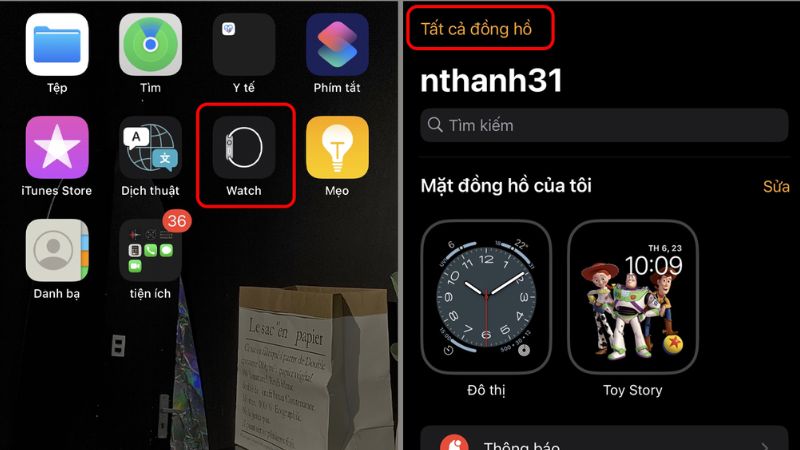 Vào mục Tất cả đồng hồ