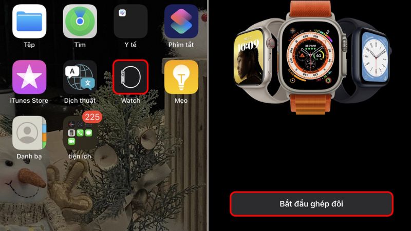 Mở ứng dụng Watch và chọn Bắt đầu ghép đôi