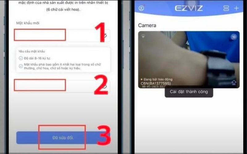 Nhập mật khẩu cho camera Ezviz của bạn
