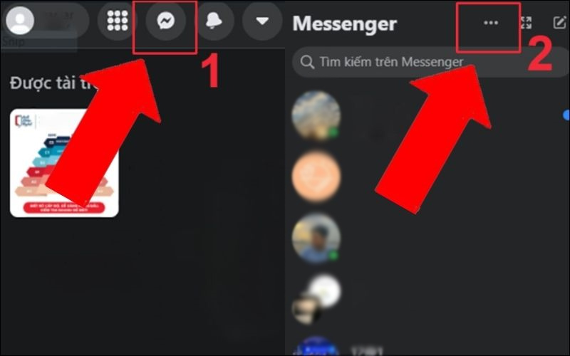 Đầu tiên, chọn biểu tượng Messenger