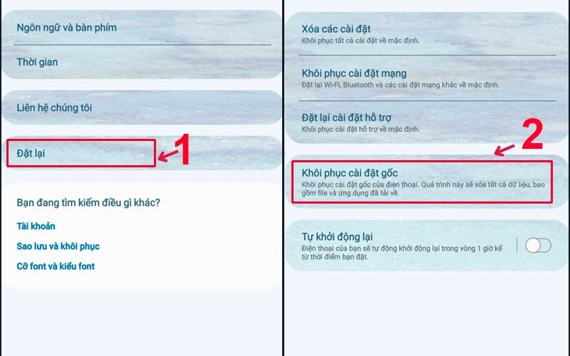 Khôi phục cài đặt gốc cho điện thoại bạn 