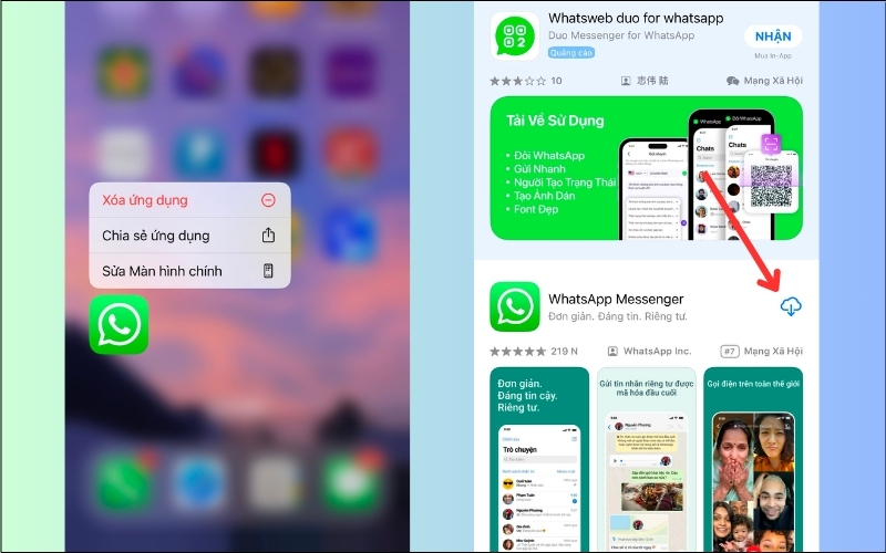 Tải lại WhatsApp từ App Store