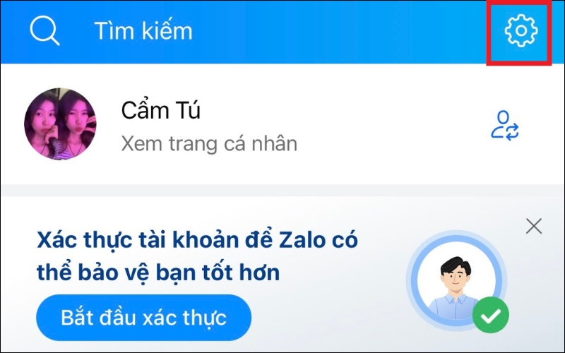 Nhấp vào biểu tượng bánh răng