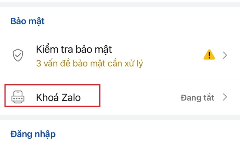 Kích hoạt tính năng Đặt mã khóa