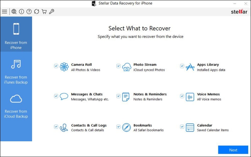 Stellar Data Recovery có thể khôi phục mọi loại dữ liệu