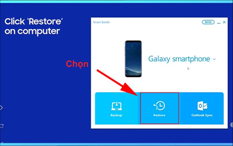 Chọn Restore