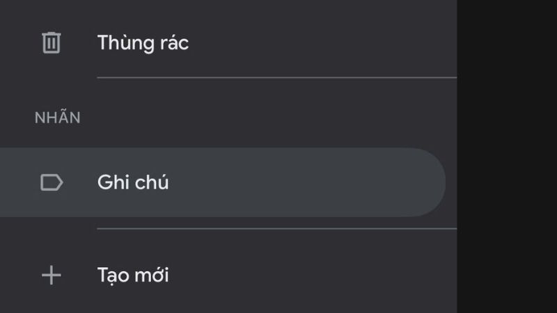 Kiểm tra mục Ghi chú