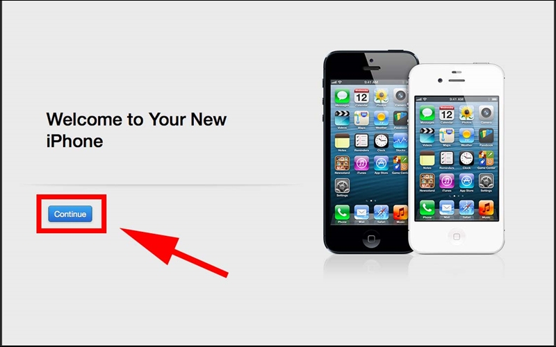 Nhấn Continue để tiếp tục quá trình kích hoạt iPhone